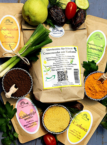 Gewürztüte für feinen Couscoussalat mit Kurkuma